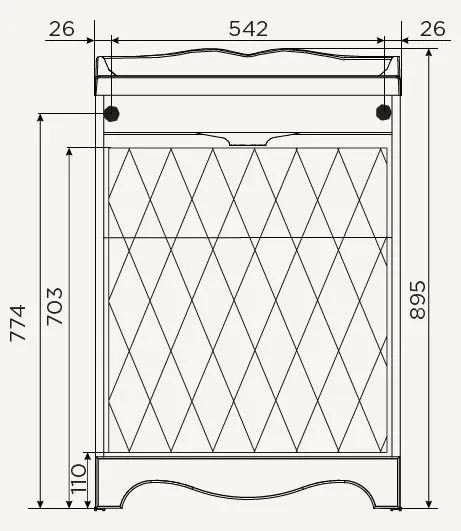 Тумба с раковиной Avanti 60Н 3в.я. Белый глянец