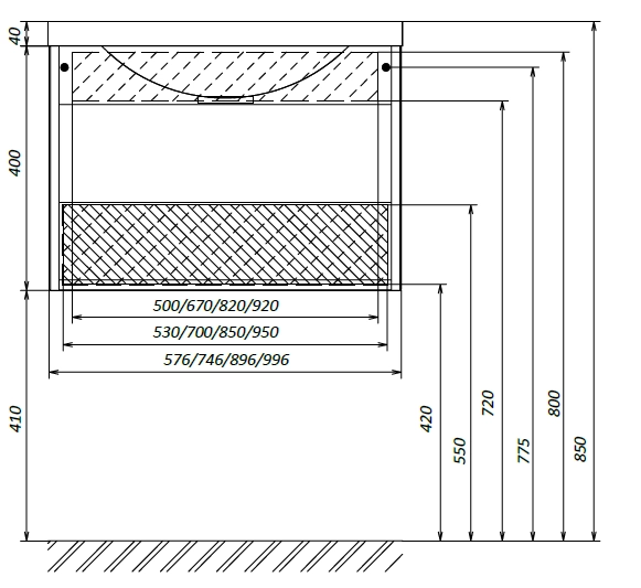 Тумба под раковину Этюд 100П 1в.я. Белый глянец