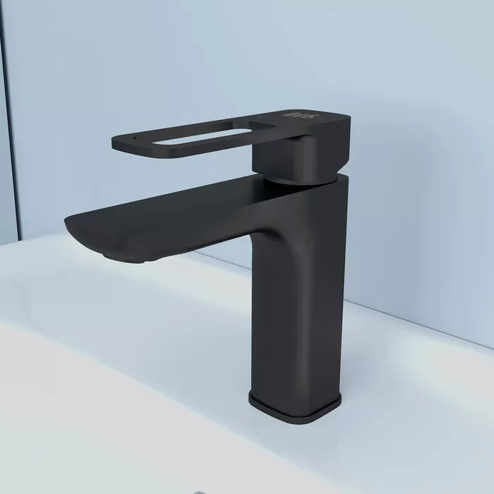 Смеситель для раковины IDDIS Слайд черный SLIBL00i01