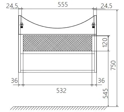 Тумба под раковину Вита 65П 2д. белый глянец, МДФ