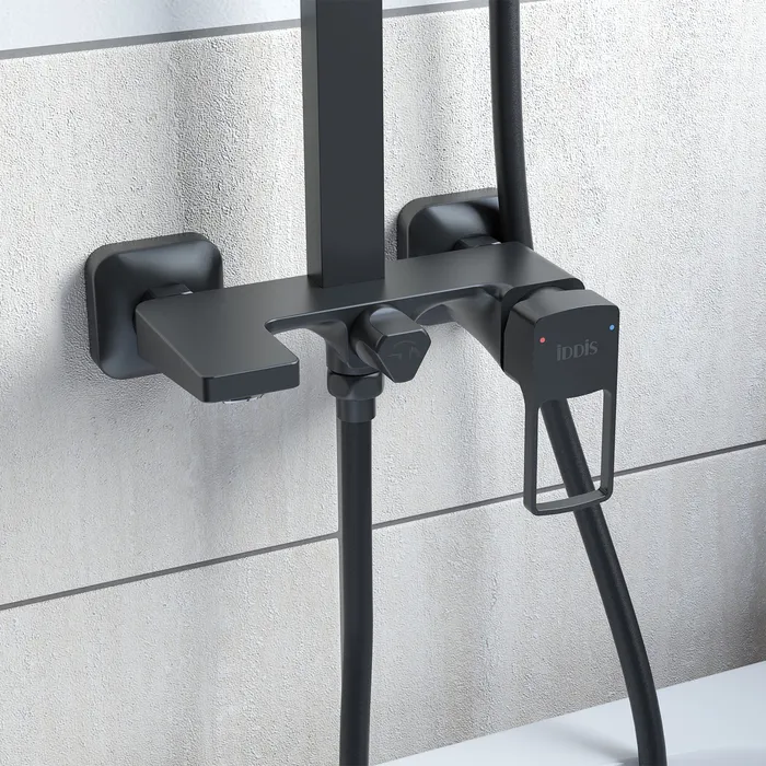 Душевая система IDDIS Bild с изливом черный BILBL1Fi06