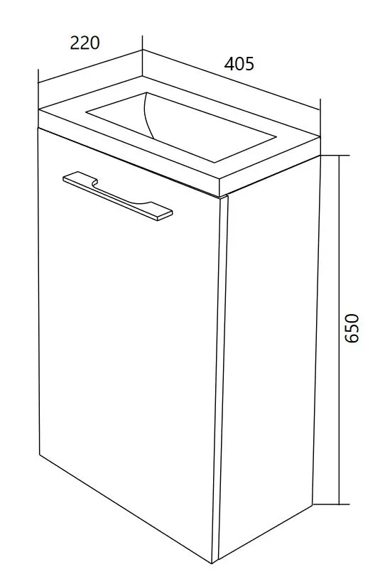 Тумба под раковину Ноктюрн 40П 1д мдф белый глянец