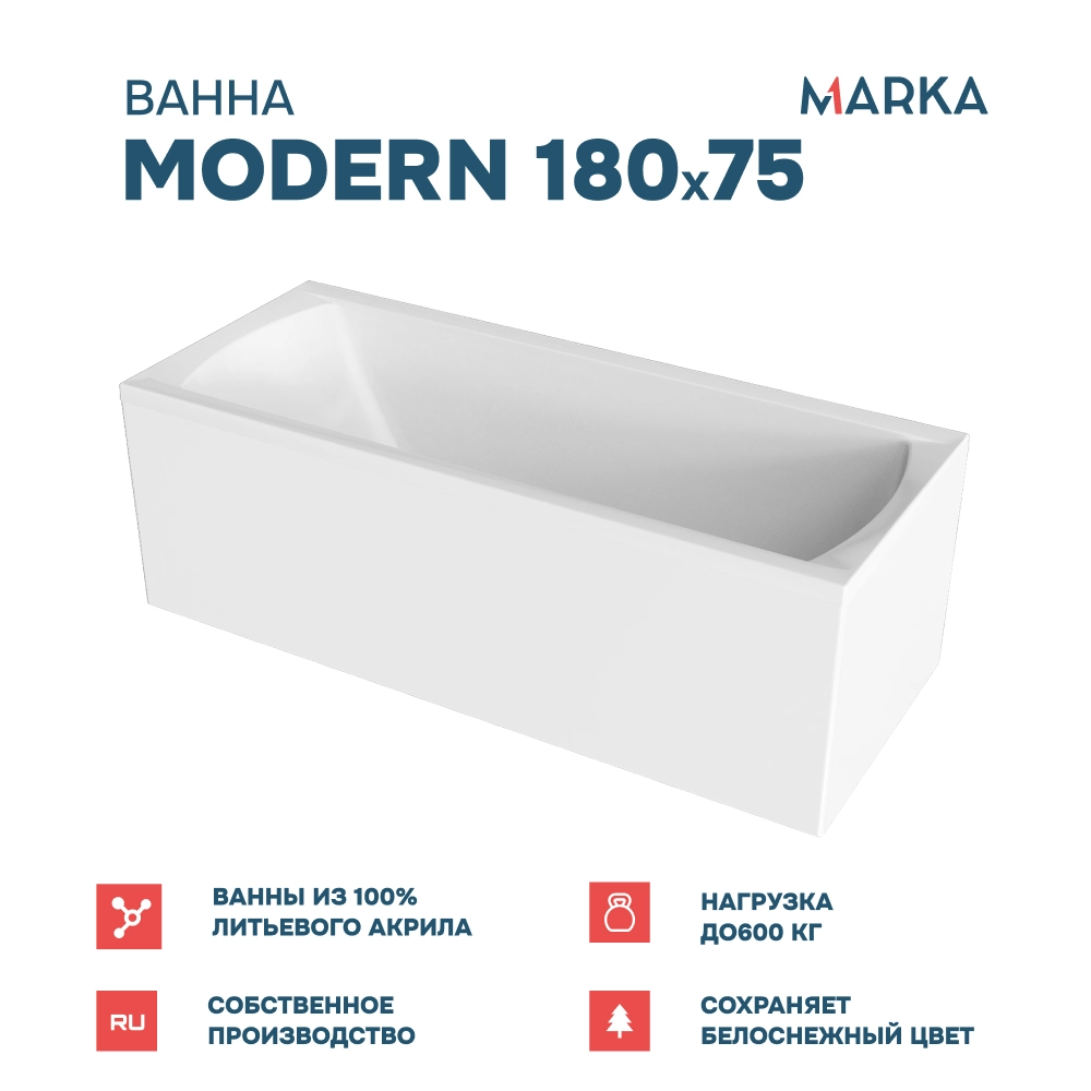 Ванна "MODERN" 180*75 Комплект Стандарт 2+
