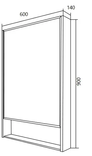 Зеркало-шкаф Mira 60 Белый глянец
