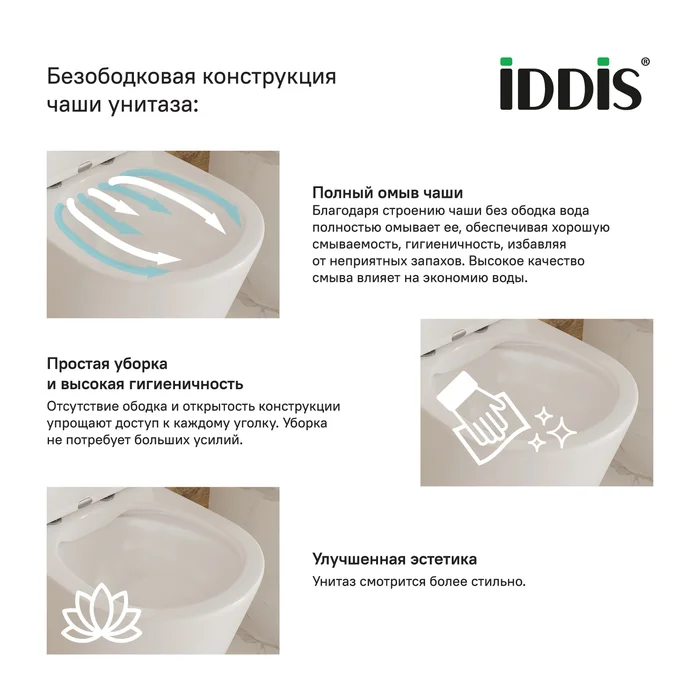 Унитаз напольный IDDIS Драм безободковый DRU2DSEi24