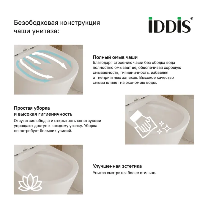 Унитаз подвесной IDDIS Стоун безободковый STORDSEi25