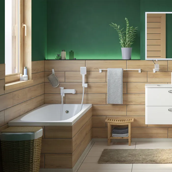 Смеситель для ванны IDDIS Слайд белый SLIWT00i02