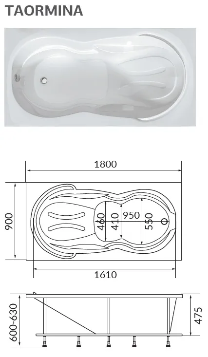 Ванна ТАОРМИНА/TAORMINA 1800х900 СМ/ПР