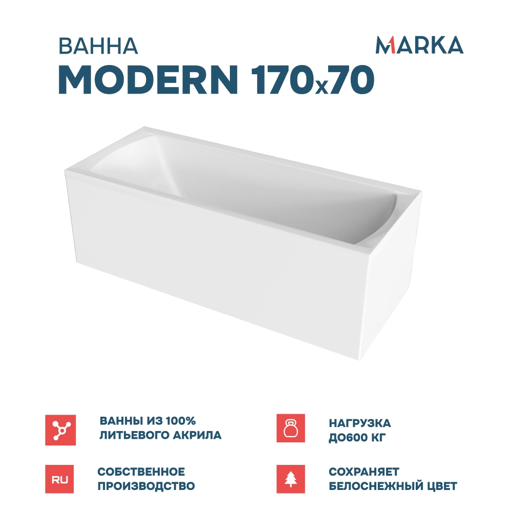 Ванна "MODERN" 170*70 Комплект Стандарт 2+