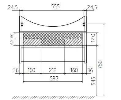 Тумба под раковину Вита 65П 1в.я. белый глянец, МДФ