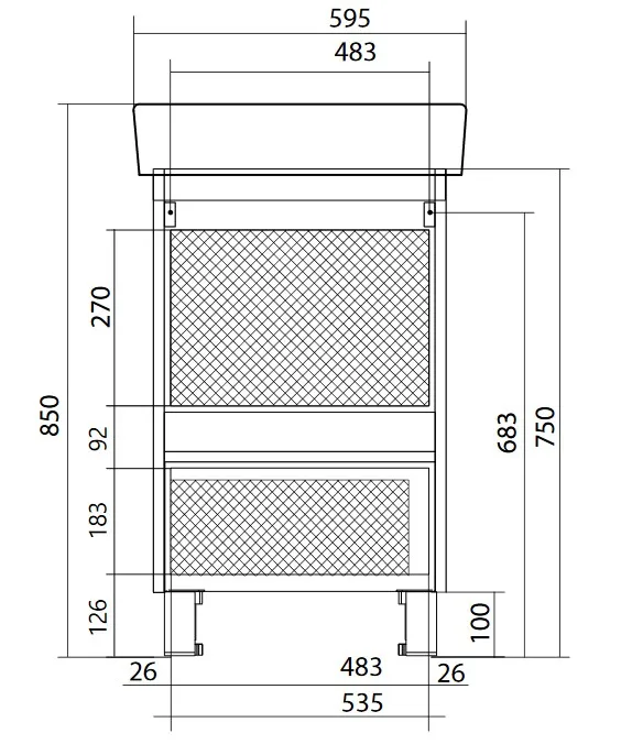 Тумба под раковину ТЕРА/Tera 60Н 1д. дуб сонома