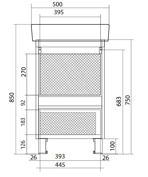 Тумба под раковину ТЕРА/Tera 50Н 1д. дуб сонома
