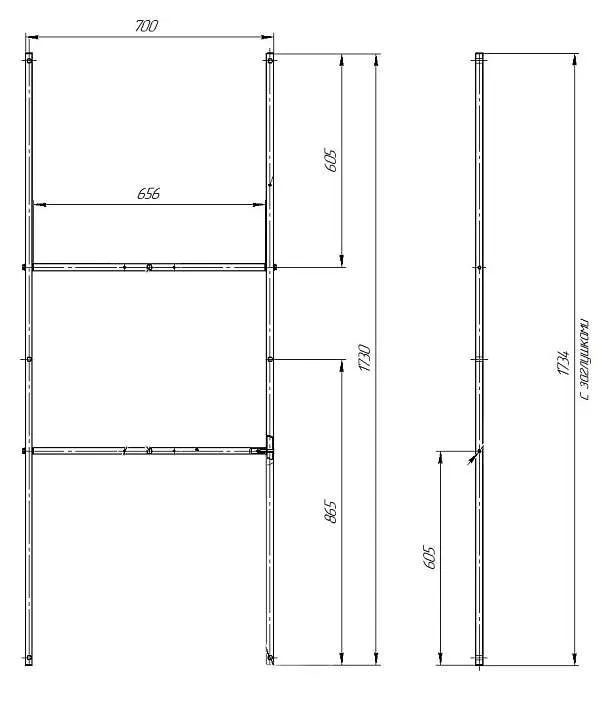 Рама разборная ПУ 1800х750