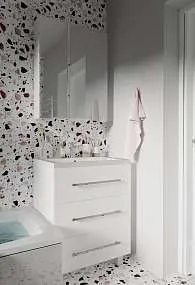 Тумба под раковину Соната 75Н 3в.я. белый глянец