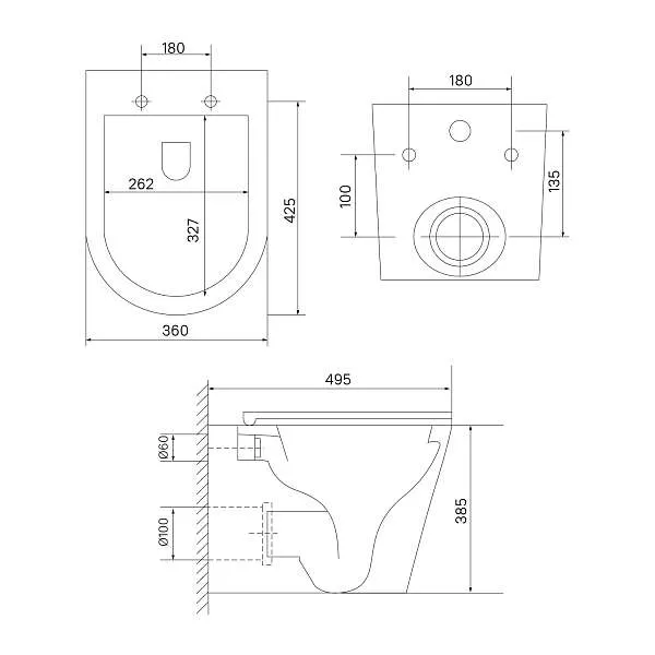 Унитаз подвесной IDDIS Axes безободковый смыв торнадо AXERDSEi25