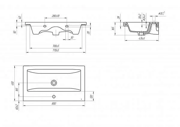 Раковина Como 80
