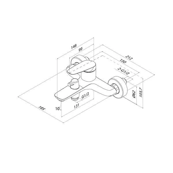 Смеситель для ванны IDDIS Zodiac X ZDXSB02i02WA