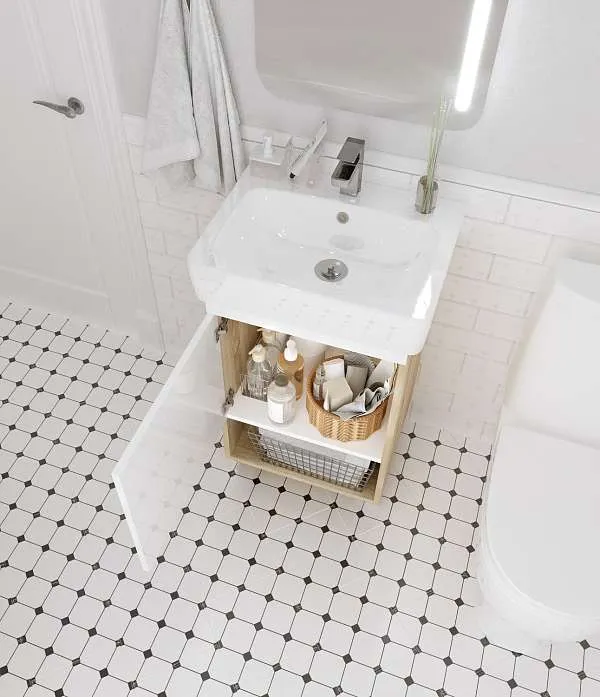 Тумба под раковину ТЕРА/Tera 55Н 1д. дуб сонома