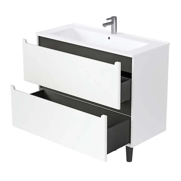 Тумба под раковину КОДА/Coda 75Н (750х887х471) 2я перламутр белый