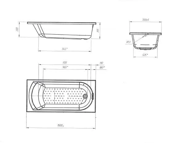 Ванна ЛИЛИ/LILY 1500х700