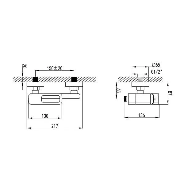 Смеситель для ванны IDDIS Slide черный SLIBL00i02WA (без душ. аксессуаров)
