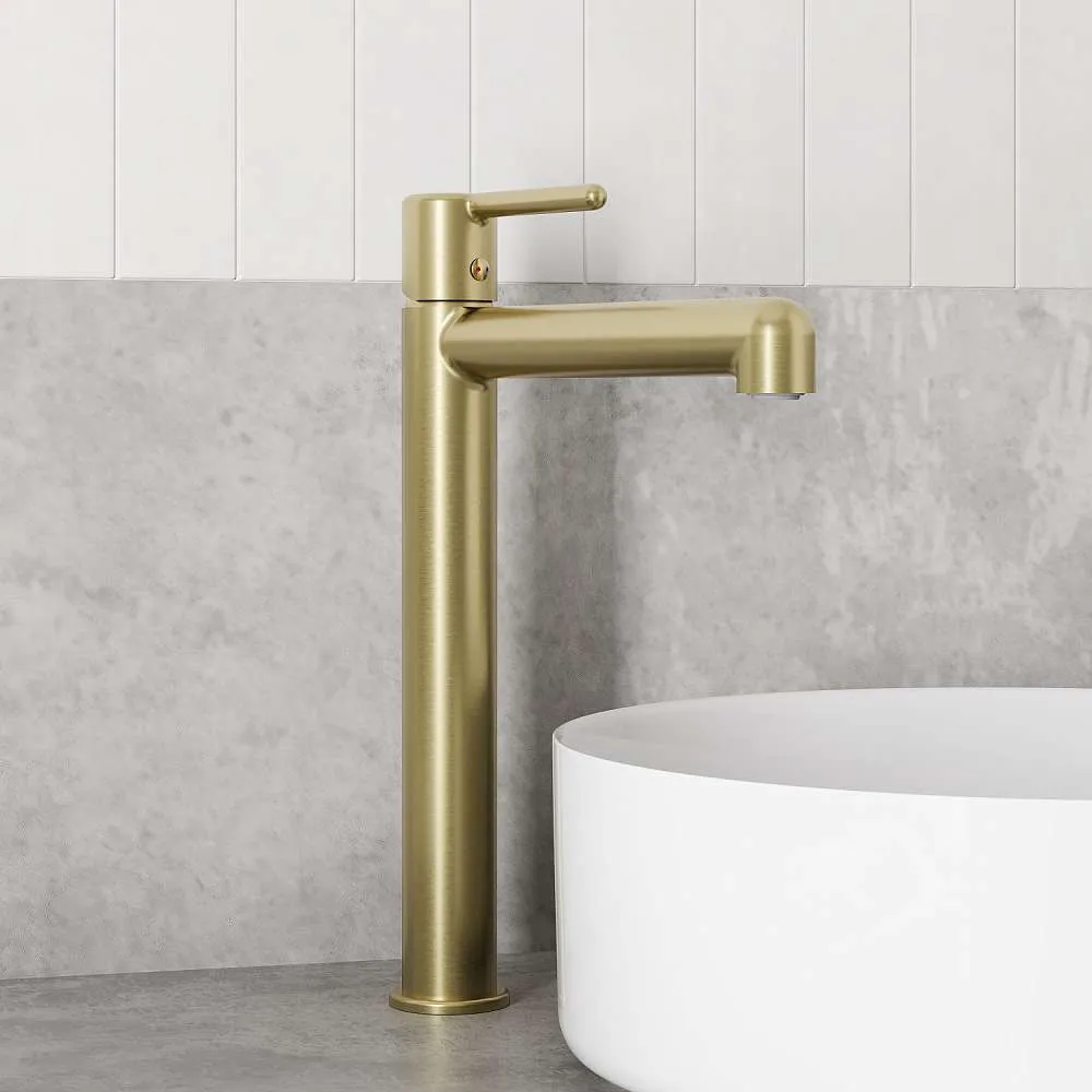 Cмеситель для раковины IDDIS Эйгер высокий золото матовый AIGMG01i01