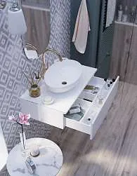 Тумба со столешницей НЕГА/Nega 80П 1в.я. белый