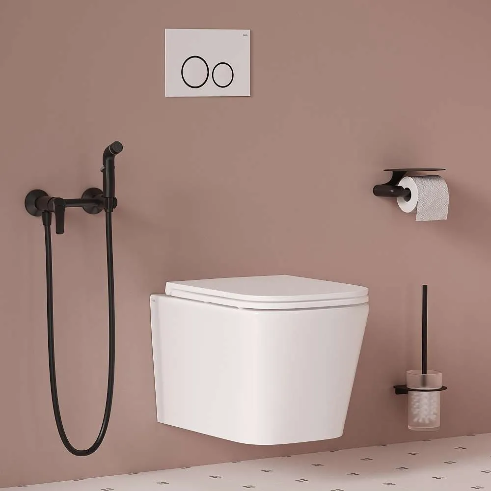 Смеситель с гигиенической лейкой IDDIS Ray черный матовый RAYBL00i08