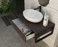 Тумба со столешницей GRUNGE LOFT 100П 1в.я Бетон темно-серый