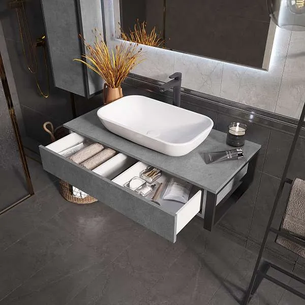 Тумба ГРАНЖ ЛОФТ/GRUNGE LOFT 100П 1в.я бетон лофт