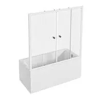 Шторка для ванны 150х140 МW (белый)