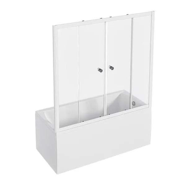 Шторка для ванны 150х140 МW (белый)