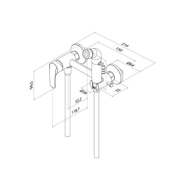 Смеситель с гигиенической лейкой IDDIS Ray черный матовый RAYBL00i08