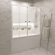 Шторка для ванны 150х140 МW (белый)