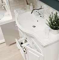 Тумба под раковину ПРОВАНС 80Н 2в.я. 2д. белый глянец