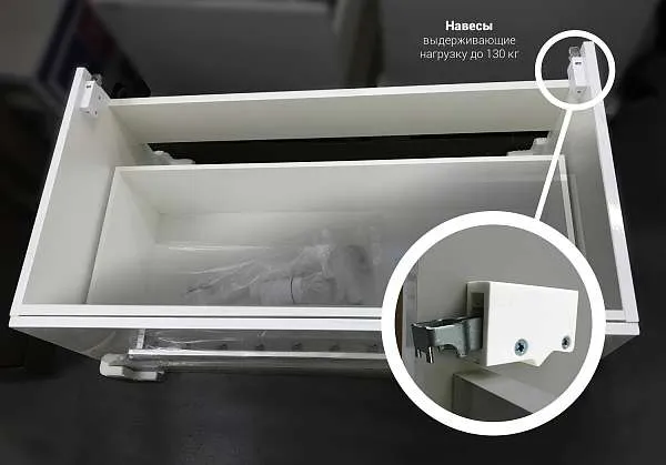 Тумба под раковину Соната 90Н 1д.2в.я. белый глянец