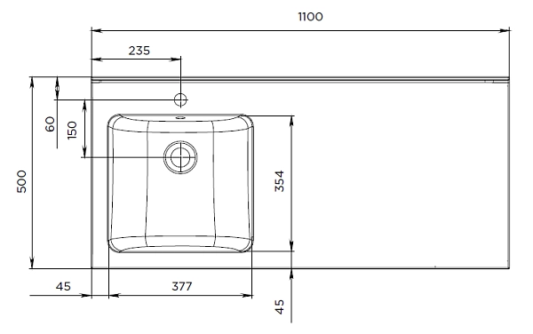 Раковина ШОУ/WASH 110 Polytitan с кронштейнами