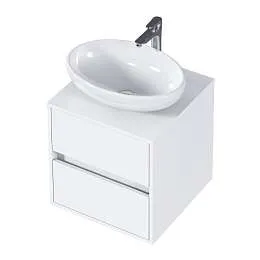 Тумба со столешницей ВЕЛЛИ/Veil 50П (500х500х500) 2я белая аляска