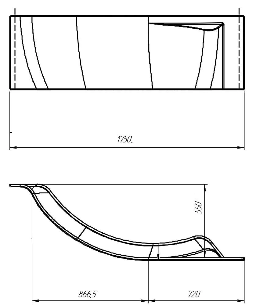 Панель ЭРГОНОМИКА/ERGONOMIKA 1580-1750х1100 L фронт рельеф