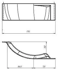 Панель ЭРГОНОМИКА/ERGONOMIKA 1580-1750х1100 L фронт рельеф