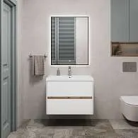 Зеркало PINO (700х900х29) прямоугольник черный УФ01 подсветка/сенсор