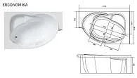 Ванна ЭРГОНОМИКА/ERGONOMIKA 1750-1580х1100 R МГ