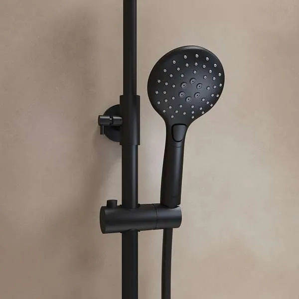 Душевая система  IDDIS Ray с  изливом черный матовый RAYBL3Fi06