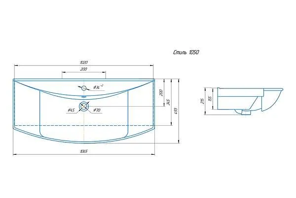 Раковина Стиль 105 Кировит