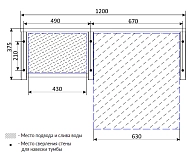 Столешница под стир.машину Grunge Loft 120 дуб вотан