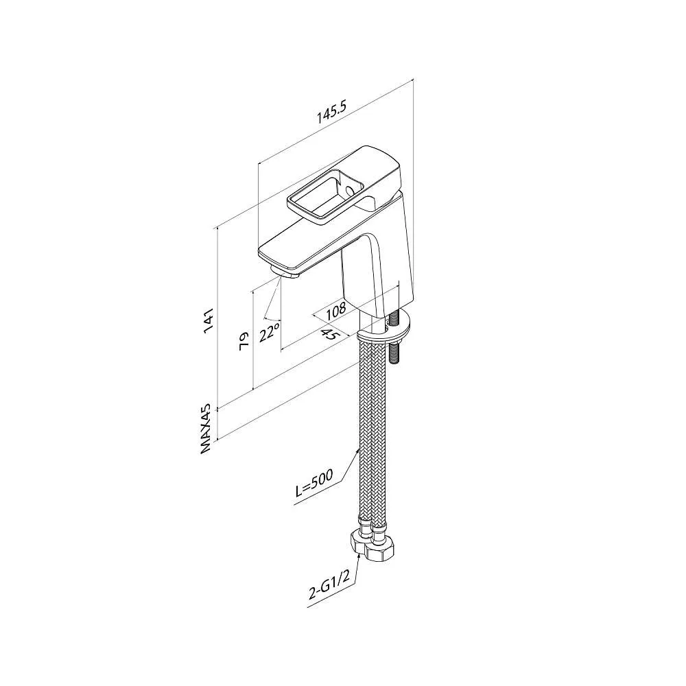 Смеситель для раковины IDDIS Билд черный матовый BILBL00i01