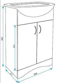 Тумба Уют 60Н 2д. Белая
