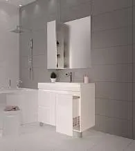 Тумба под раковину Cube 100Н 2д 2я б/к Белый глянец