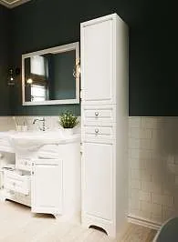 Тумба под раковину ПРОВАНС 80Н 2в.я. 2д. белый глянец