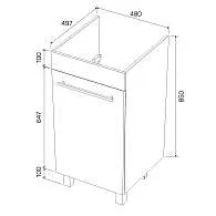 Тумба ВИСТА/Wash 48Н 1д. белый глянец